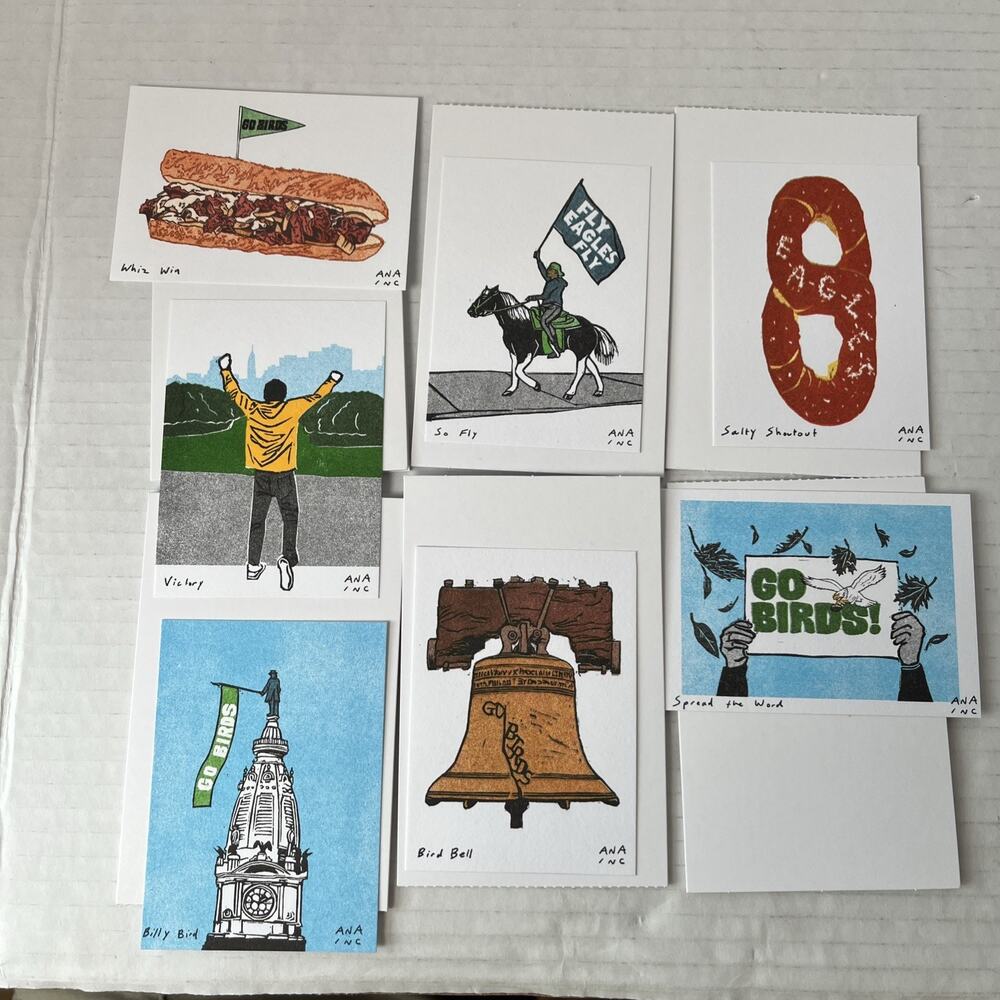 Anastasia Inciardi x Philadelphia Eagles 7 Mini Print Complete Set Stadium Only